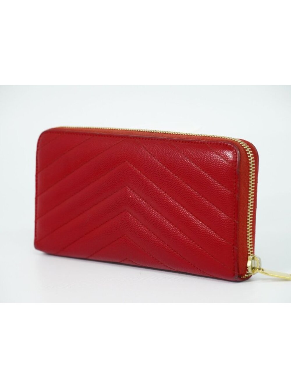 Saint Laurent YSL Cassandra Stitch Leather Zip Around Wallet - Picture 2 of 9